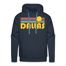 Premium Dallas, Texas Hoodie - Retro Sun Premium Men's Dallas Sweatshirt / Hoodie - navy