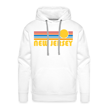Premium New Jersey Hoodie - Retro Sun Premium Men's New Jersey Sweatshirt / Hoodie - white