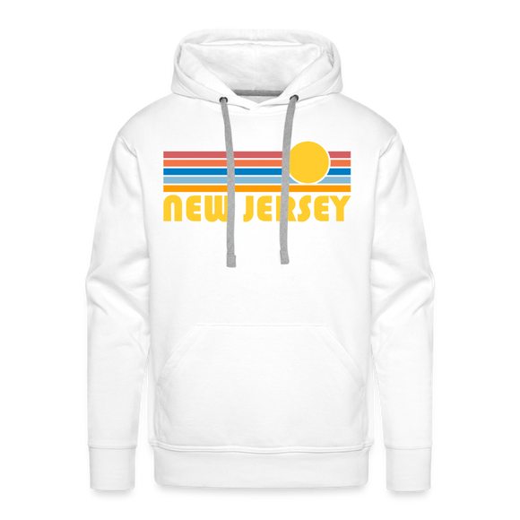 Premium New Jersey Hoodie - Retro Sun Premium Men's New Jersey Sweatshirt / Hoodie - white