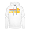 Premium New Jersey Hoodie - Retro Sun Premium Men's New Jersey Sweatshirt / Hoodie - white