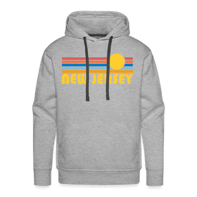 Premium New Jersey Hoodie - Retro Sun Premium Men's New Jersey Sweatshirt / Hoodie - heather grey