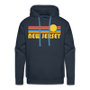 Premium New Jersey Hoodie - Retro Sun Premium Men's New Jersey Sweatshirt / Hoodie - navy