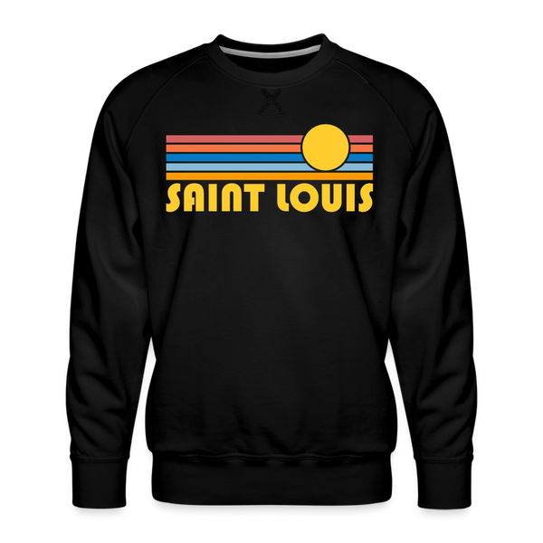 Premium St. Louis, Missouri Sweatshirt - Retro Sun Premium Men's St. Louis Sweatshirt - black