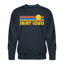 Premium St. Louis, Missouri Sweatshirt - Retro Sun Premium Men's St. Louis Sweatshirt - navy