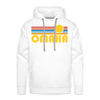 Premium Omaha, Nebraska Hoodie - Retro Sun Premium Men's Omaha Sweatshirt / Hoodie - white