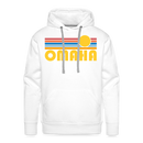 Premium Omaha, Nebraska Hoodie - Retro Sun Premium Men's Omaha Sweatshirt / Hoodie - white