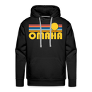 Premium Omaha, Nebraska Hoodie - Retro Sun Premium Men's Omaha Sweatshirt / Hoodie - black