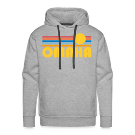 Premium Omaha, Nebraska Hoodie - Retro Sun Premium Men's Omaha Sweatshirt / Hoodie