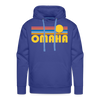Premium Omaha, Nebraska Hoodie - Retro Sun Premium Men's Omaha Sweatshirt / Hoodie - royal blue