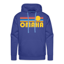 Premium Omaha, Nebraska Hoodie - Retro Sun Premium Men's Omaha Sweatshirt / Hoodie - royal blue