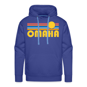 Premium Omaha, Nebraska Hoodie - Retro Sun Premium Men's Omaha Sweatshirt / Hoodie - royal blue