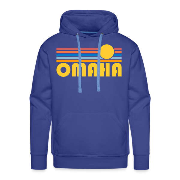 Premium Omaha, Nebraska Hoodie - Retro Sun Premium Men's Omaha Sweatshirt / Hoodie - royal blue