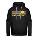 Premium Kansas City, Missouri Hoodie - Retro Sun Premium Men's Kansas City Sweatshirt / Hoodie - black
