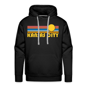 Premium Kansas City, Missouri Hoodie - Retro Sun Premium Men's Kansas City Sweatshirt / Hoodie - black
