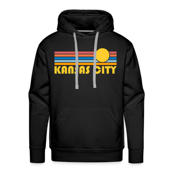 Premium Kansas City, Missouri Hoodie - Retro Sun Premium Men's Kansas City Sweatshirt / Hoodie - black