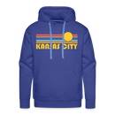 Premium Kansas City, Missouri Hoodie - Retro Sun Premium Men's Kansas City Sweatshirt / Hoodie - royal blue