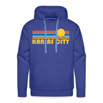 Premium Kansas City, Missouri Hoodie - Retro Sun Premium Men's Kansas City Sweatshirt / Hoodie - royal blue