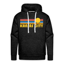 Premium Kansas City, Missouri Hoodie - Retro Sun Premium Men's Kansas City Sweatshirt / Hoodie - charcoal grey