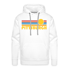Premium Pittsburgh, Pennsylvania Hoodie - Retro Sun Premium Men's Pittsburgh Sweatshirt / Hoodie - white