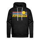 Premium Pittsburgh, Pennsylvania Hoodie - Retro Sun Premium Men's Pittsburgh Sweatshirt / Hoodie - black