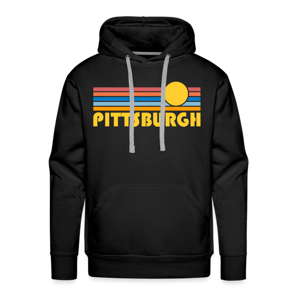 Premium Pittsburgh, Pennsylvania Hoodie - Retro Sun Premium Men's Pittsburgh Sweatshirt / Hoodie - black