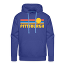 Premium Pittsburgh, Pennsylvania Hoodie - Retro Sun Premium Men's Pittsburgh Sweatshirt / Hoodie - royal blue