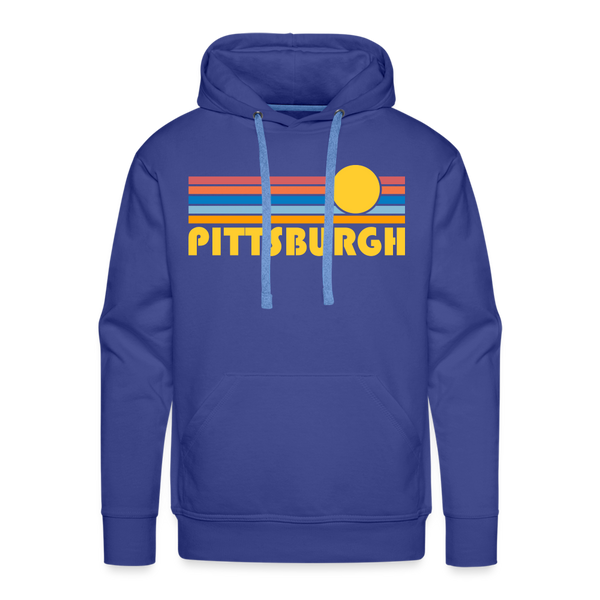 Premium Pittsburgh, Pennsylvania Hoodie - Retro Sun Premium Men's Pittsburgh Sweatshirt / Hoodie - royal blue