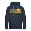 Premium Pittsburgh, Pennsylvania Hoodie - Retro Sun Premium Men's Pittsburgh Sweatshirt / Hoodie - navy