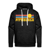 Premium Pittsburgh, Pennsylvania Hoodie - Retro Sun Premium Men's Pittsburgh Sweatshirt / Hoodie - charcoal grey