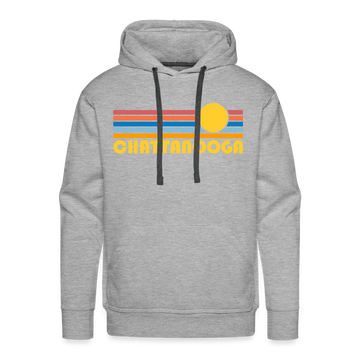 Premium Chattanooga, Tennessee Hoodie - Retro Sun Premium Men's Chattanooga Sweatshirt / Hoodie - heather grey