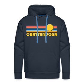 Premium Chattanooga, Tennessee Hoodie - Retro Sun Premium Men's Chattanooga Sweatshirt / Hoodie - navy