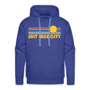 Premium Salt Lake City, Utah Hoodie - Retro Sun Premium Men's Salt Lake City Sweatshirt / Hoodie - royal blue