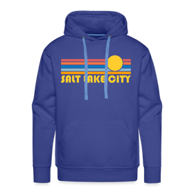Premium Salt Lake City, Utah Hoodie - Retro Sun Premium Men's Salt Lake City Sweatshirt / Hoodie - royal blue