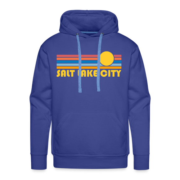 Premium Salt Lake City, Utah Hoodie - Retro Sun Premium Men's Salt Lake City Sweatshirt / Hoodie - royal blue