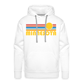 Premium Minnesota Hoodie - Retro Sun Premium Men's Minnesota Sweatshirt / Hoodie - white