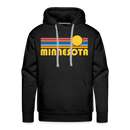 Premium Minnesota Hoodie - Retro Sun Premium Men's Minnesota Sweatshirt / Hoodie - black