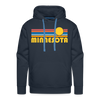 Premium Minnesota Hoodie - Retro Sun Premium Men's Minnesota Sweatshirt / Hoodie - navy