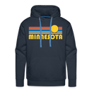 Premium Minnesota Hoodie - Retro Sun Premium Men's Minnesota Sweatshirt / Hoodie - navy