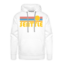Premium Seattle, Washington Hoodie - Retro Sun Premium Men's Seattle Sweatshirt / Hoodie - white