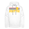 Premium Seattle, Washington Hoodie - Retro Sun Premium Men's Seattle Sweatshirt / Hoodie