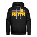 Premium Seattle, Washington Hoodie - Retro Sun Premium Men's Seattle Sweatshirt / Hoodie - black