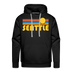 Premium Seattle, Washington Hoodie - Retro Sun Premium Men's Seattle Sweatshirt / Hoodie - black