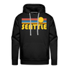 Premium Seattle, Washington Hoodie - Retro Sun Premium Men's Seattle Sweatshirt / Hoodie - black