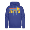 Premium Seattle, Washington Hoodie - Retro Sun Premium Men's Seattle Sweatshirt / Hoodie - royal blue