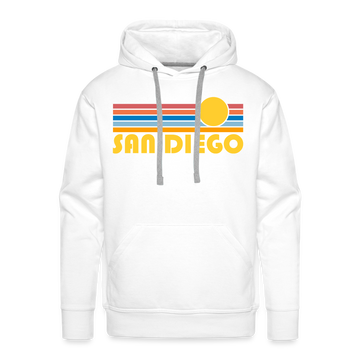 Premium San Diego, California Hoodie - Retro Sun Premium Men's San Diego Sweatshirt / Hoodie - white