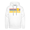 Premium San Diego, California Hoodie - Retro Sun Premium Men's San Diego Sweatshirt / Hoodie - white