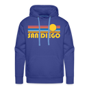 Premium San Diego, California Hoodie - Retro Sun Premium Men's San Diego Sweatshirt / Hoodie - royal blue