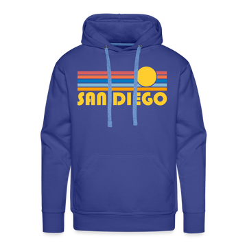 Premium San Diego, California Hoodie - Retro Sun Premium Men's San Diego Sweatshirt / Hoodie - royal blue