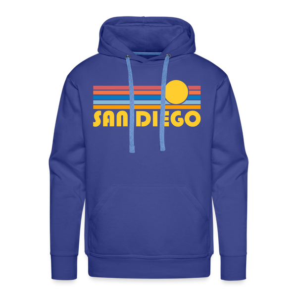 Premium San Diego, California Hoodie - Retro Sun Premium Men's San Diego Sweatshirt / Hoodie - royal blue