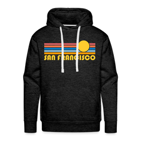 Premium San Francisco, California Hoodie - Retro Sun Premium Men's San Francisco Sweatshirt / Hoodie